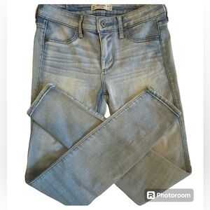 A&F SKINNY DENIM JEANS STRETCH LIGHT WASH MID RISE WAIST 25